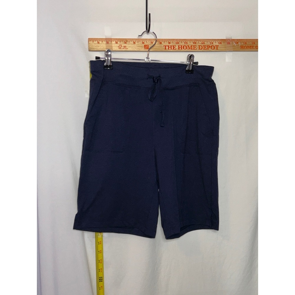 Athletic‎ Works Womens Navy Blue Knit Shorts Size S 4-6 Drawstring Pockets
